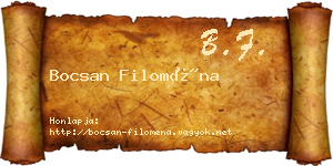 Bocsan Filoména névjegykártya
